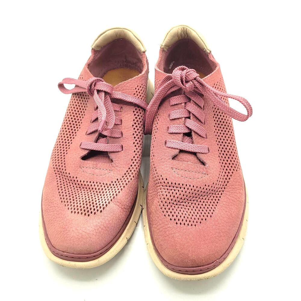 Vionic Fresh Joey Rose Nubuck Leather Tennis Shoes Sneakers Womans Size 6.5